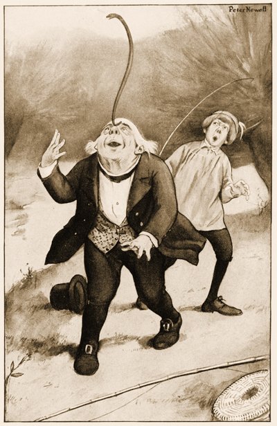 "Old Father William Balancing an Eel on the End of His Nose," Illustration for Lewis Carroll